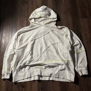 Nike 1X White‎ Distressed Stitch Hoodie Sweatshirt Women Plus Size Casual